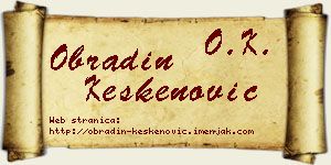 Obradin Keskenović vizit kartica